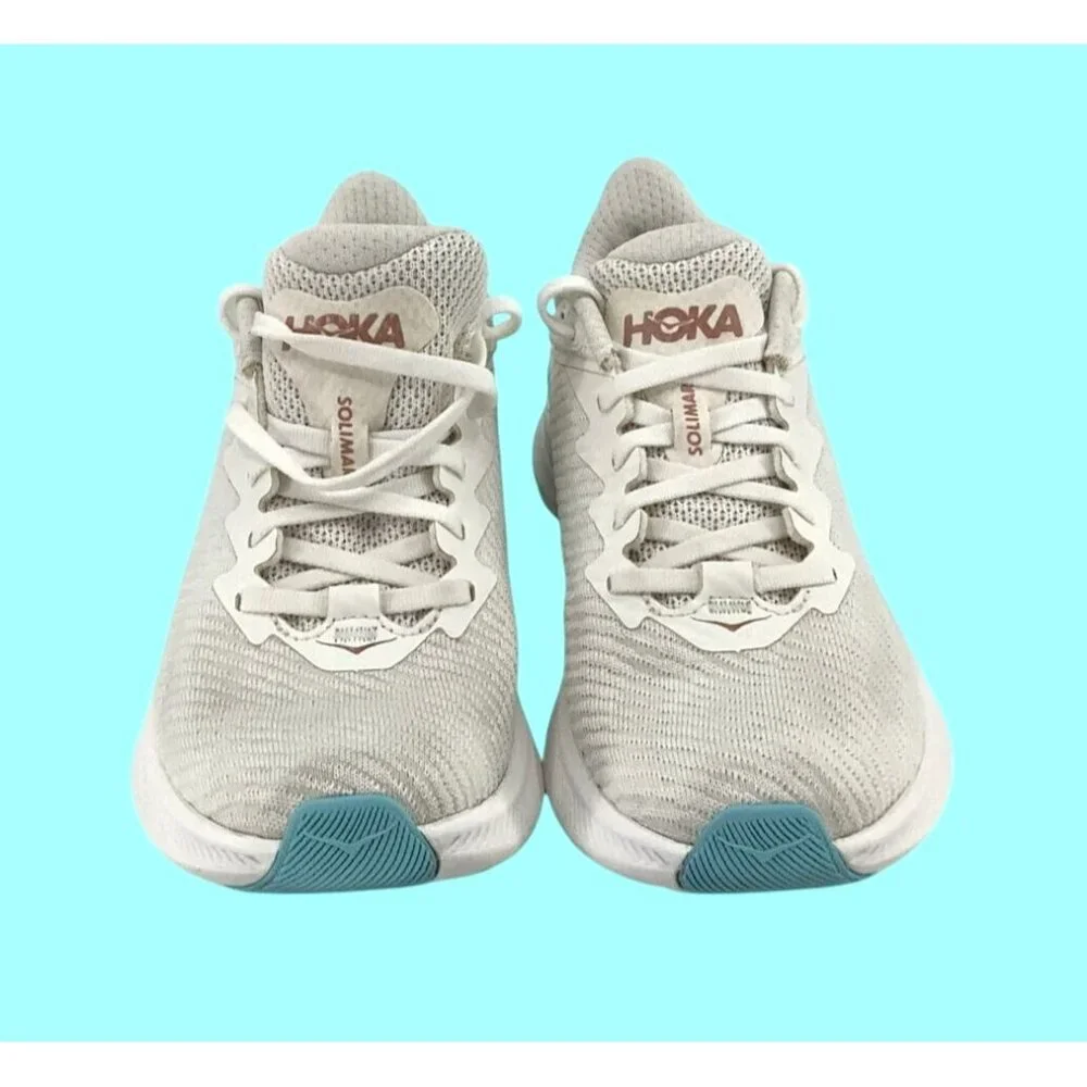 Hoka Womens Solimar Running Shoes Size 7.5 White & Blue Mesh Lightweight - Picture 2 of 9
